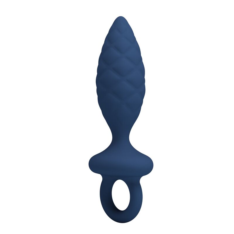 MR PLAY - PLUG ANAL TEXTURIZADO COM ANEL AZUL M - Image 3