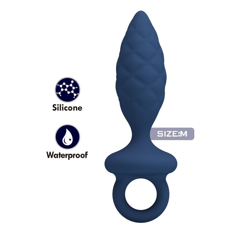 MR PLAY - PLUG ANAL TEXTURIZADO COM ANEL AZUL M - Image 2