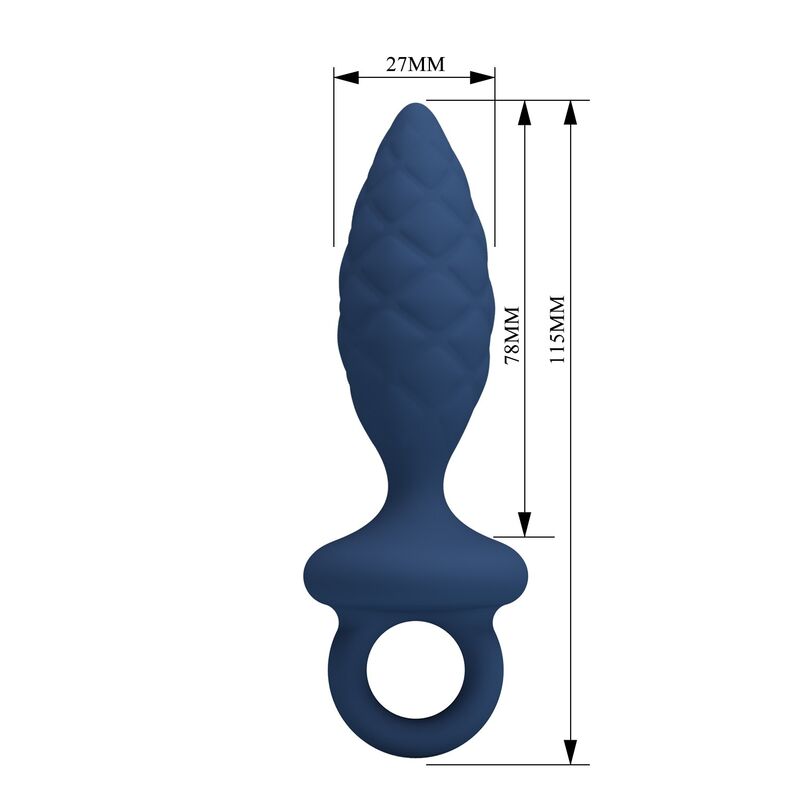 MR PLAY - PLUG ANAL TEXTURIZADO COM ANEL AZUL S - Image 5