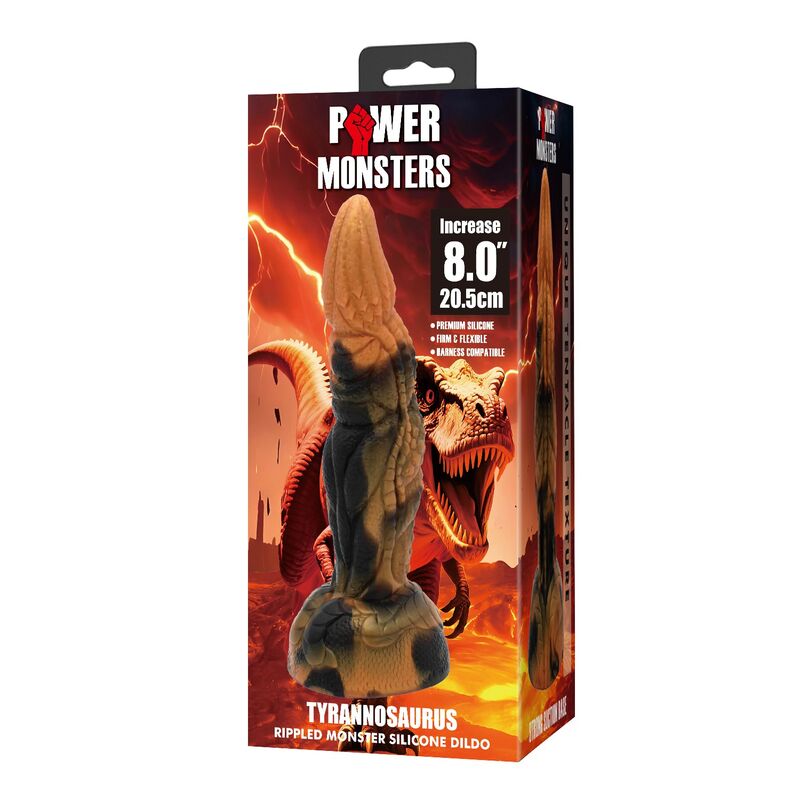 POWER MONSTERS - DILDO DE SILICONE FANTASIA TIRANOSSAURO BICOLOR 20,5 CM Ø 5 CM - Image 2