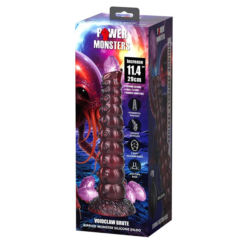 POWER MONSTERS - VOIDCLAW BRUTE BICOLOR DILDO DE SILICONE INFLÁVEL FANTASIA 29 CM Ø 5,7 CM - Image 2