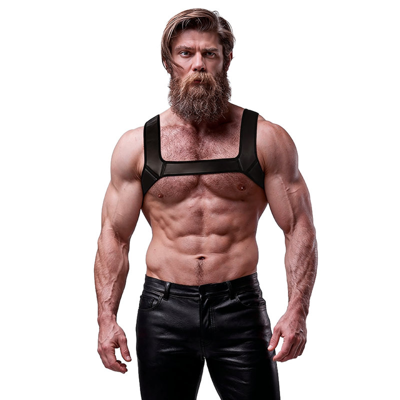 FETISH SUBMISSIVE ATTITUDE™ - ARNÊS DE PEITO NEOPRENE PARA HOMENS TAMANHO L - Image 5