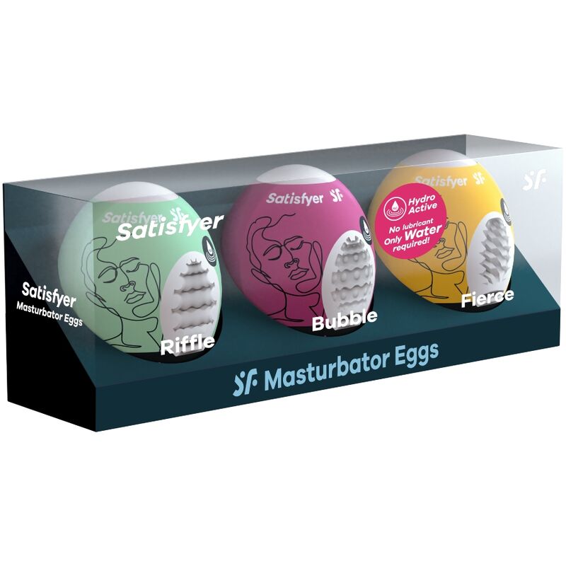 SATISFYER - 3 OVOS MASTURBADORES RIFFLE, BUBBLE & FIERCE - Image 2