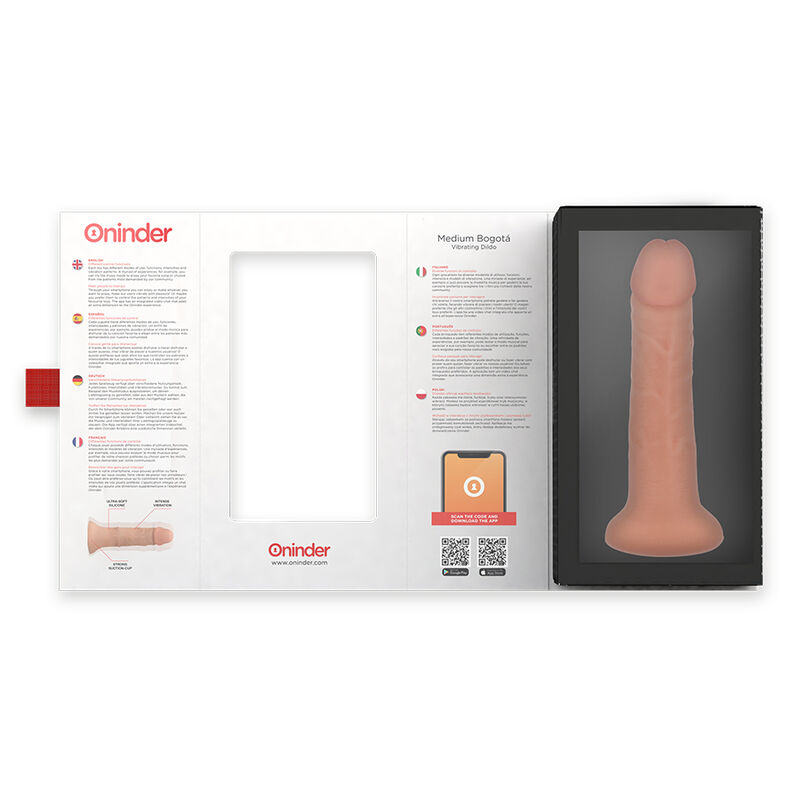 ONINDER - DILDO VIBRADOR BOGOTÁ MÉDIO 9 VELOCIDADES NATURAL 20 CM -O- 4.2 CM - APLICATIVO GRATUITO - Image 5