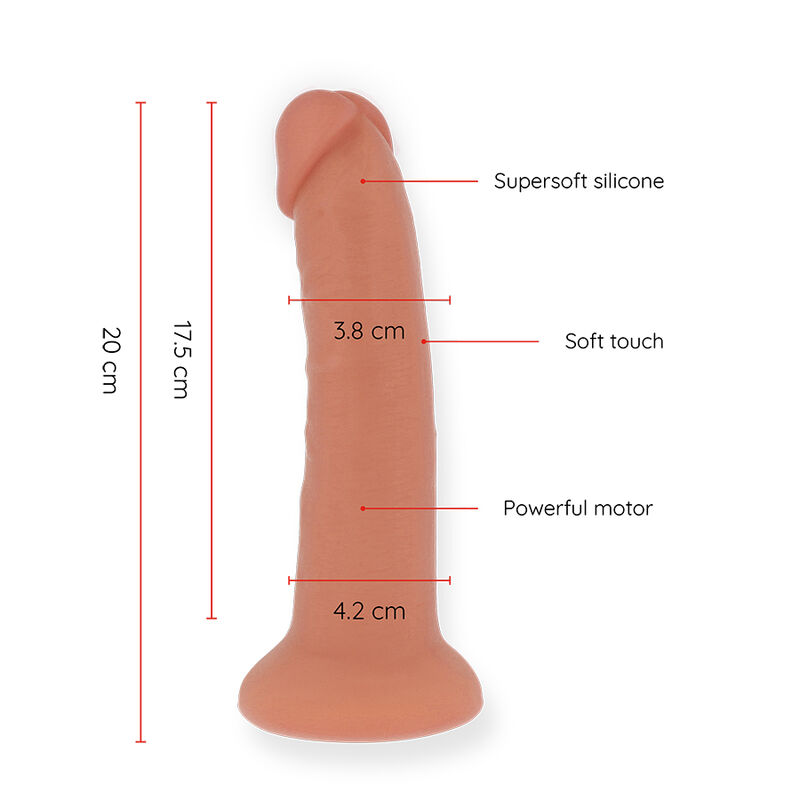 ONINDER - DILDO VIBRADOR BOGOTÁ MÉDIO 9 VELOCIDADES NATURAL 20 CM -O- 4.2 CM - APLICATIVO GRATUITO - Image 2