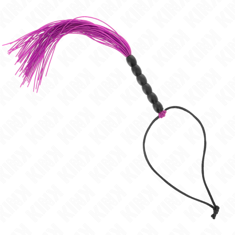 KINK - MINI CHICOTE DE SILICONE COM 6 CONTAS ROXAS 26 CM - Image 2