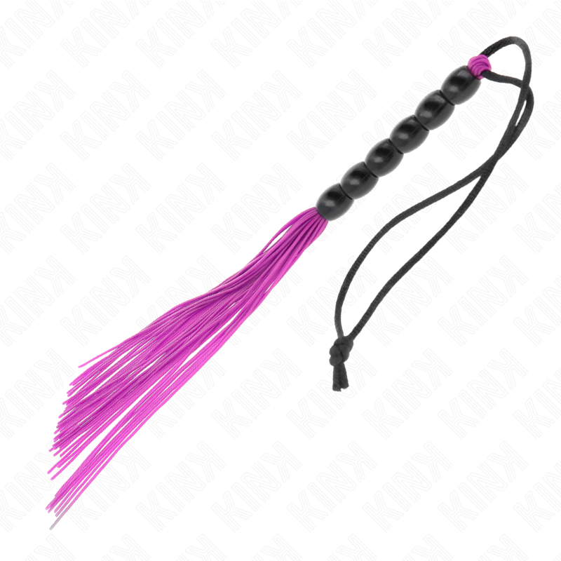 KINK - MINI CHICOTE DE SILICONE COM 6 CONTAS ROXAS 26 CM - Image 4