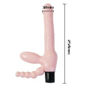 BAILE - ARNÊS SEM CORDA TPR COM VIBRAO E ESTIMULAO ANAL 25.4 CM - Image 2