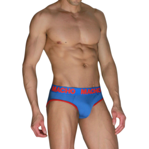 MACHO - MCH005 SLIP CLÁSSICO AZUL + VERMELHO M