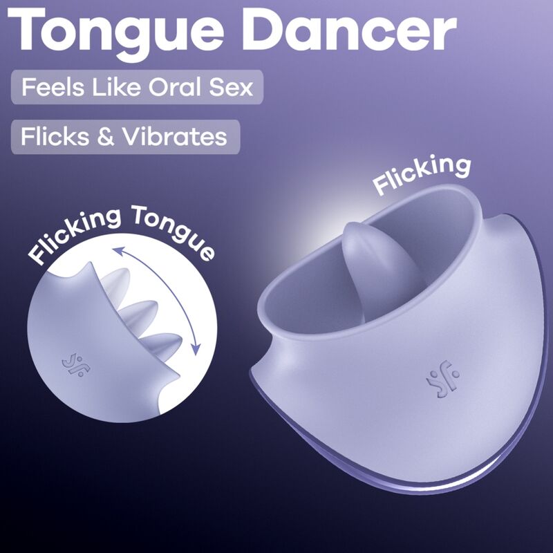 SATISFYER - TONGUE DANCER ESTIMULADOR CLITORIANO COM VIBRAÇÃO E PULSAÇÕES LILÁS - Image 6