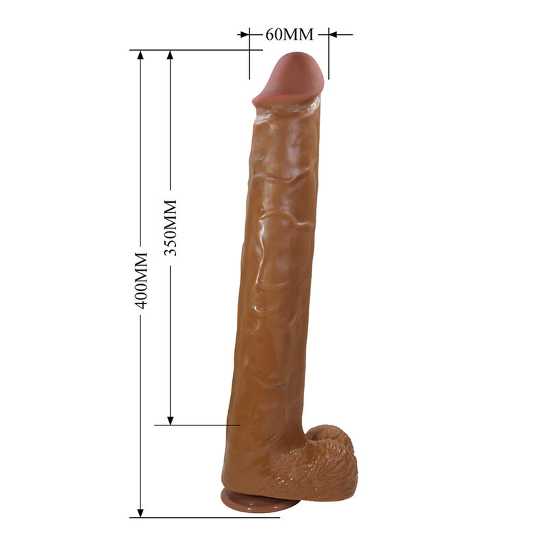 PRETTY LOVE - PAT DILDO FLEXÍVEL REALISTA COM VENTOSA 40 CM -Ø- 6 CM MARROM - Image 5