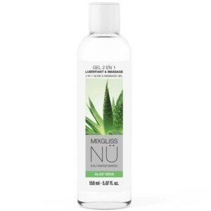 MIXGLISS - 2 EM 1 LUBRIFICANTE À BASE DE ÁGUA E GEL DE MASSAGEM NURU ALOE VERA 150 ML
