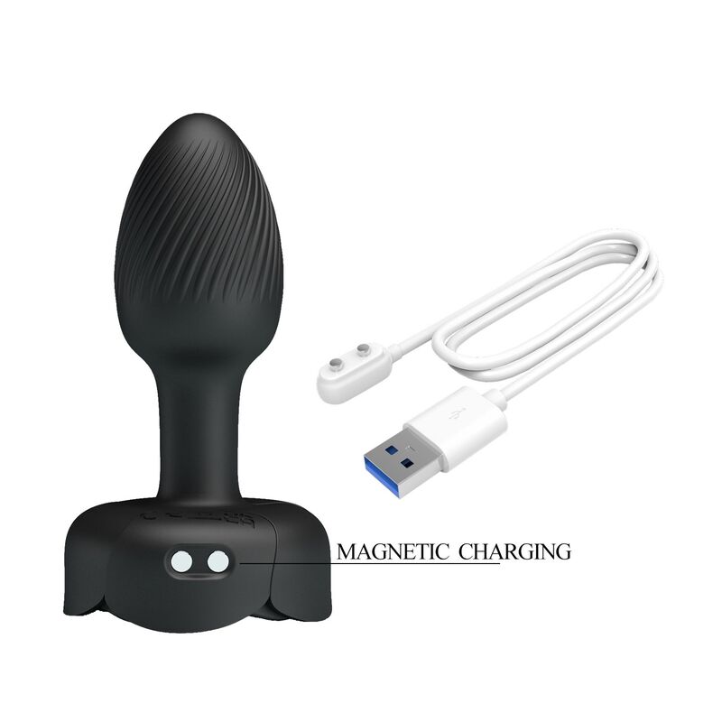 PRETTY LOVE - PLUG ANAL VIBRATÓRIO RECARREGÁVEL COM 10 MODOS - PRETO - Image 5