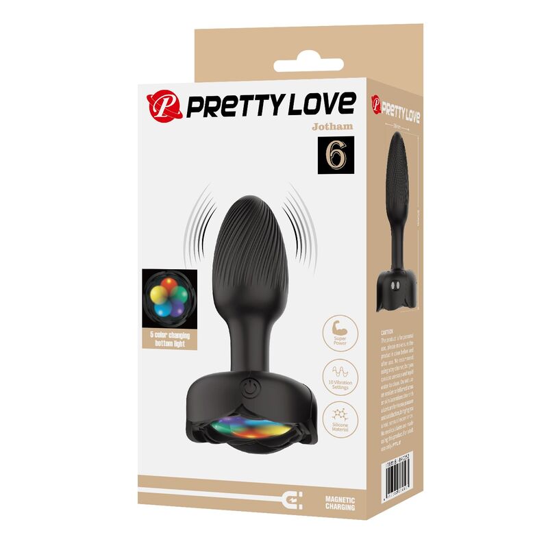 PRETTY LOVE - PLUG ANAL VIBRATÓRIO RECARREGÁVEL COM 10 MODOS - PRETO - Image 2