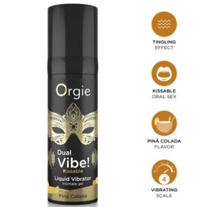 ORGIE - VIBE DUPLA! VIBRADOR LÍQUIDO BEIJÁVEL PIÑA COLADA 15 ML