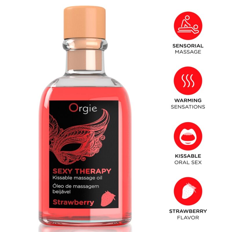 ORGIE - MASSAGEM LÁBIOS MORANGO BEIJÁVEL CONJUNTO DE MASSAGEM BEIJÁVEL 100 ML