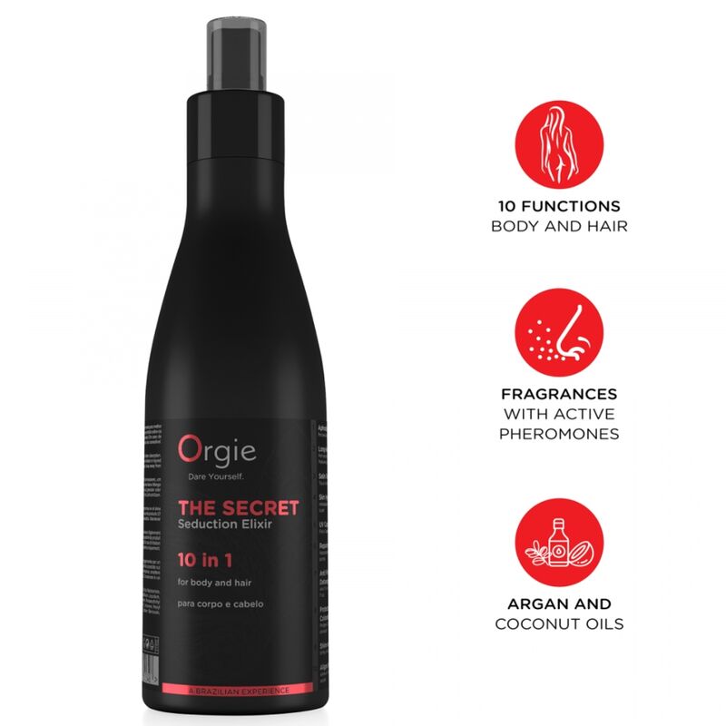 ORGIE - O ELIXIR SECRETO DA SEDUÇÃO 10 EM 1 LOÇÃO PARA CORPO E CABELO 200 ML
