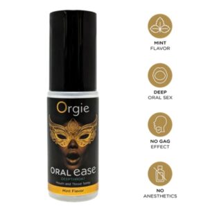 ORGIE - SPRAY PARA BOCA E GARGANTA ORAL EASE, SABOR MENTA, 50 ML