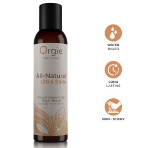 ORGIE - GEL ÍNTIMO À BASE DE ÁGUA ULTRA DESLIZANTE, TOTALMENTE NATURAL, 150 ML