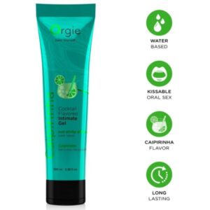 ORGIE - LUBRIFICANTE EM TUBO COQUETEL CAIPIRINHA GEL ÍNTIMO À BASE DE ÁGUA BEIJÁVEL 100 ML