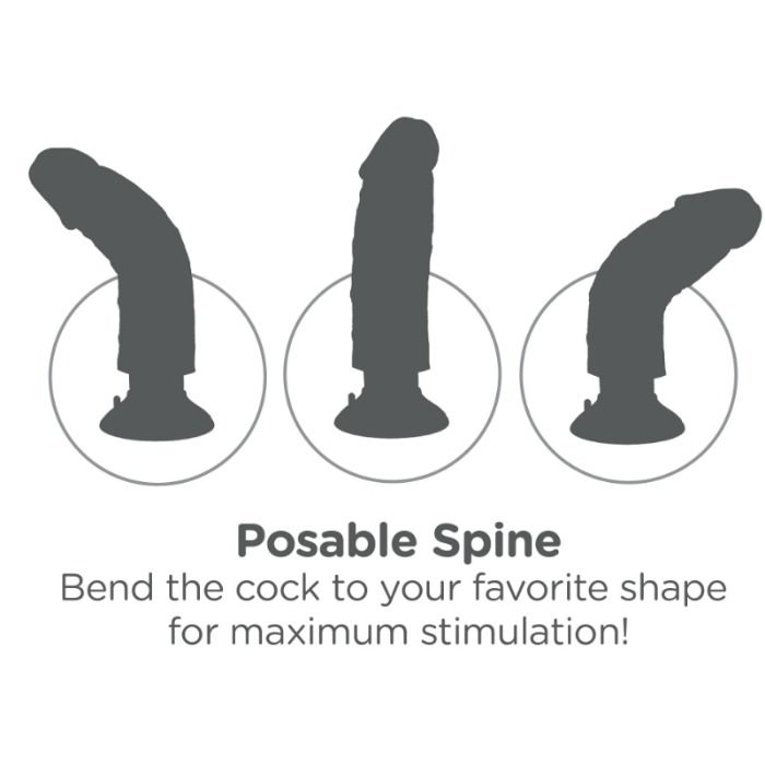 KING COCK - VIBRADOR DILDO 17.78 CM NATURAL - Image 6