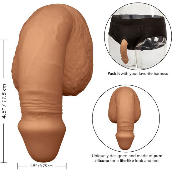 CALEXOTICS - EMBALAGEM DE SILICONE PÊNIS 12.75 CM CARAMELO - Image 4
