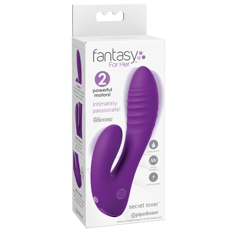 FANTASY FOR HER - VIBRADOR SECRET LOVER DE PONTOS DUPLOS PARA CLITÓRIS, RECARREGÁVEL, ROXO - Image 3